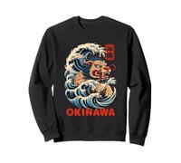 Okinawa Shisa japonés Kanji Lion Retro Anime Japón Souvenir Sudadera