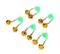 Okiyakusama 2 Paquetes Alarma de Caña de Pescar Campanas Dobles Clip Señalizador Avisador Accesorio con Campanas Metálicas Y Clip Plástico Adecuado para Pesca Noc
