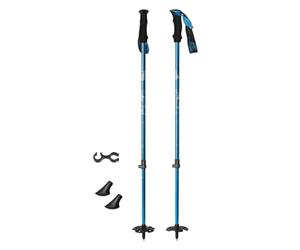Okiyakusama 2 Piezas Bastón Esquí Telescópico con Cierre Mejorado Aluminio Empuñadura Ergonómica Utilizable para Mujeres Adultos Entrenamiento de Esquí de, Azul