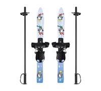 Okiyakusama 2 Piezas Esquís Cortos Niños Tablas de Ski Zapatos Patines Ice Snowblades Fijaciones Material PP de Instalación Fácil para Niños de 3-8 años, Pingüino