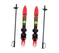 Okiyakusama 2 Piezas Esquís Cortos Niños Tablas de Ski Zapatos Patines Ice Snowblades Fijaciones Material PP de Instalación Fácil para Niños de 3-8 años, Alce