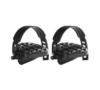 Okiyakusama 2 Piezas Pedales para Bicicleta Ejercicio Pedales de Plana Pedales con Correa Ajustable Rodamiento Sellado Material Plástico para, Corto 16/9