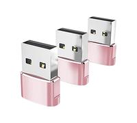 Okiyakusama 3 Piezas Adaptador Convertidor Type-.1 USB 2.0 Compacto Resistente con Función Enchufe Rápido Seguro para Carga Transferencia Adecuado para Teléfon, Rosado