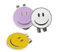 Okiyakusama 3 Piezas Marcador de Pelota de Golf con Clip Magnético Clip para Visera Diseño Alegría Aleación Resistente Adecuado para Regalo Familiares Golf, Color Mezclado, 3 x 3 cm