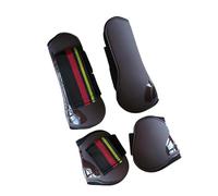 Okiyakusama 4 Piezas Protectores de Tendón para Caballo Botas Deportivas de Pierna en PU Amortiguación Fuerte para Caballos en Entrenamiento Y Monta Al Aire Libre, MarrÓn