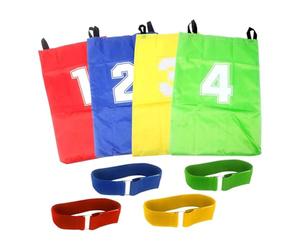 Okiyakusama 4 Piezas Saco de Salto para de Papa con Asas Bolsa Resistente para s Familiares Desarrollo Físico y Mental Juguete Deportivo Adecuado, con Bandas de Carrera