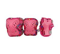 Okiyakusama 6 Piezas Rodillera Equipo Deportivo Niños Rodillera Coderas Muñequeras Comodidad Material Tela para Skateboarding Patín Bicicleta, Rosa