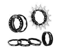 Okiyakusama 7 Piezas Cassette de Una Velocidad para Bicicleta Sprocket Piñón Engranaje de Conversión de Acero Inoxidable con Espaciadores para Ciclistas