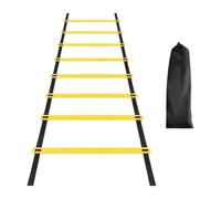 Okiyakusama Agility Ladder para Práctica Deportiva Escalera Ajustable para Ejercicios de Rapidez Y Coordinación Material Resistente Y Flexible Transporte Sencillo, 4 Metros 8 Secciones
