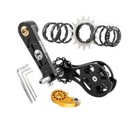 Okiyakusama Bike Cadena Tensionador Kit de Conversión Espaciadores Cassette Llaves Aleación de Aluminio Regulador de Par Adecuado para Ciclismo Al Aire Libre Tall, 15T Negro