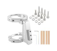 Okiyakusama Bloque Portabolsas Delantero para Bicicleta Plegable con Placa de Montaje Adaptadora Soporte de Bracket Portaequipaje Fabricado en Aleación de, Plata