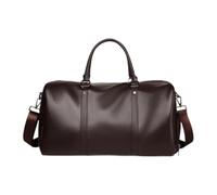 Okiyakusama Bolso de Viaje Impermeable para Hombre Bolso Bandolera de Gimnasio Maleta de Mano en PU con Compartimentos Interiores Adecuado para Fines de Semana, MarrÓn