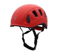 Okiyakusama Casco para Escalada Sombrero de Montañismo Gorro para Deportes al Aire Libre Protector de Cabeza Ajustable y Transpirable Adecuado para Escalada en, Rojo Y Negro, L57-62cm