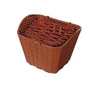 Okiyakusama Cesta para Bicicleta con Tapa Canasta de Plástico para Manillar Organizador Delantero Cesta para Carga Trasera Adecuada para IR Escuela Act, MARRÓN
