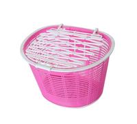 Okiyakusama Cesta para Bicicleta Portaobjetos Tejido Desmontable Canasta Colgante para Manillar con Tapa Caja Organizadora Resistente Adecuada para Compras, Rosa