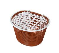 Okiyakusama Cesta para Bicicleta Portaobjetos Tejido Desmontable Canasta Colgante para Manillar con Tapa Caja Organizadora Resistente Adecuada para Compras, marrón