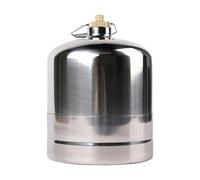 Okiyakusama Cilindro de Gas Vacío Recipiente Recargable Acero Inoxidable Doble Válvula Fácil Limpieza Adecuado para Picnic Camping Excursiones Familiares, 3L