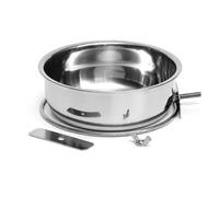 Okiyakusama Comero para Jaula, Cuenco Metal, Fijación Tornillo Estable, Plato alimentación, Hidratación Constante, para Amantes Animales, Acero Inoxidable 304, 15cm pequeño