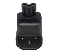Okiyakusama Conector adaptador de corriente IEC320 C14 a C5, curvado hacia arriba, ángulo recto, PVC C14, 3 pines macho a C5 hembra, enchufe de conversión para