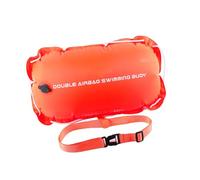 Okiyakusama Flotador de Natación Inflable para Adultos con Bolsa para Natación y Cinturón Doble Cámara Resistente al Desgaste Capacidad de Flotación de 12kg, Naranja