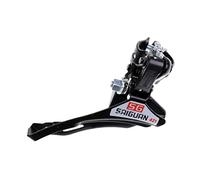 Okiyakusama Front Derailleur para Bicicleta Cambio Delantero con Abrazadera de Acero Resistente Cable de E Inferior Montaje Rápido Tipo, Negro-2