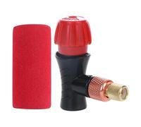 Okiyakusama Inflator de Neumáticos de Bicicleta de CO2, Cabezal de Inflado Portátil para Bicicletas de Carretera, Ciclismo Al Aire Libre, Cubierta de Esponja Roja, Cubierta de Esponja Roja