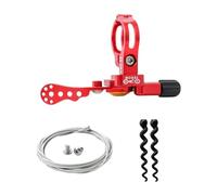 Okiyakusama Palanca Control Telescópica Bicicleta Ajustable Palanca Manillar Cambios Silicona Aluminio Adecuado para Ciclismo de Montaña Carretera, Rojo 222 Mm