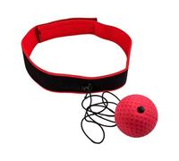 Okiyakusama Pelota de Boxeo para Juego de Reflejo con Banda en La Cabeza Mejora de Coordinación Manual Visual Material Resistente Adecuada para, Negro Rojo
