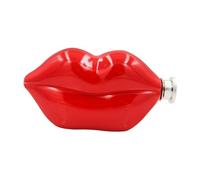 Okiyakusama Petaca Labios Contenedor Alcohólico Recarga Estuche Metálico Hip Tapa de Adecuada para Reuniones Femeninas, Rojo, tal como se describe