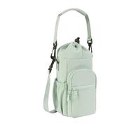 Okiyakusama Porta Botellas de Agua Bolsa Funda para Botella con Correa Ajustable Asa Y Cordón Material Oxford Ligera Protección contra Rasguños Adecuada P, Verde