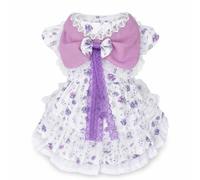 Okiyakusama Ropa Princesa con Encaje para Mascotas, Ropa para Mascotas poliéster para s y Gatos, para Disfraz, Púrpura, Morado, XS (Aproximadamente 1-1.5 kg)