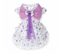 Okiyakusama Ropa Princesa con Encaje para Mascotas, Ropa para Mascotas poliéster para s y Gatos, para Disfraz, Púrpura, Morado, S (Aproximadamente 2 kg)
