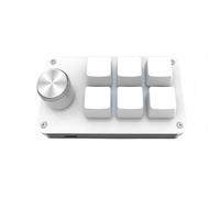 Okiyakusama Teclado Programable Personalizado Keypad Teclado Macropad Controlador con Perilla Giratoria para Copiar Pegar Deshacer y Control de Volumen con, Blanco