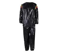 Okiyakusama Traje Sauna Fitness Conjunto Sudor Ejercicio Cuerpo Entero Ropa PVC Cómoda Y Resistente Adecuado para Ejercicios Aeróbicos Prácticas Deportivas Entren, XL Negro