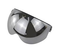 Okiyakusama Visor para Casco Abierto Visera Pantalla Protector Facial Abatible 3 Broches Universal de PC Cubre Frente Y Ojos Contra Viento, de plata