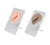 OKJHFD 2 Set Piercing Practice Body Parts, Model Body Part Displays Set, Silicone Simulated 3D Tongue Mouth Model, With Display Stand, for Jewelry Display, Suturing Practice