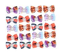 OKJHFD 25PCS Pet Christmas Halloween Decoration Festivals Accessory Ornament for Cats Dogs Dog Hair Bows with Rubber Band for Small Dogs Puppy Hair Accessories Grooming Bows Pet Bo