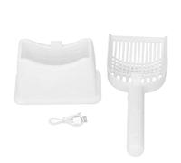 OKJHFD Electric Cat Litter Scoop Strong Vibrating Rechargeable Quiet Operating Portable Cordless Cat Litter Scooper for Home (White)