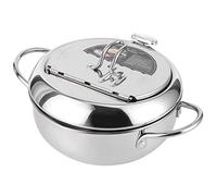 OKJHFD Freidora Estilo Japonés, Mini Olla para Freír De Acero Inoxidable con Termómetro Compatible con Cocina De Inducción(S)