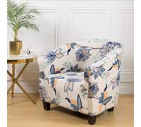 OKJK Fundas para sillón de un Solo Asiento, Funda para Silla de 1 Plaza, para Comedor, Funda de sofá de Tela de Microfibra con Estampado Floral (Color 30)