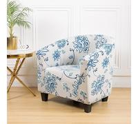 OKJK Fundas para sillón de un Solo Asiento, Funda para Silla de 1 Plaza, para Comedor, Funda de sofá de Tela de Microfibra con Estampado Floral (Color 18)