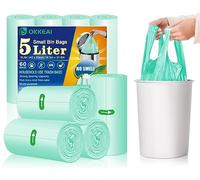 OKKEAI Bolsas de Basura de 5 Litros para Cocina, Baño, Oficina e Inodoro - 60 Bolsas Pequeñas de 6 a 8 L para Cubos de 3, 4, 5, 6 L