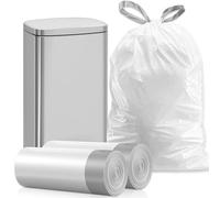 OKKEAI Bolsas de basura grandes de 50 l con cordón, adecuadas para cocina (bolsas de basura blancas, 20 unidades)