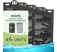 Okköbi - Cartuchos de filtro de tanque de tortuga, paquete de 4, medianos, de doble cara con carbón activado, agua cristalina, ajuste perfecto para filtro de tanque de tortuga acuática de lujo y
