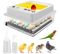 Okköbi OBI-36 Incubadora huevos gallina automática para pollos, patos y otros pájaros - 36 huevos - Giro automático, control de temperatura y visor de humedad - Amarilla