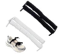 OKKRMGZ Juego de 2 pares de cordones rizados para zapatos para niños, elásticos, sin atar, para hombres y mujeres, no tienes que atar cordones para tenis de adultos, menos complicaciones con comodidad