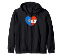 Oklahoma and Canada Flags: Heart Shaped Unity Sudadera con Capucha