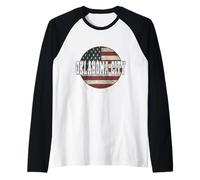 Oklahoma City Oklahoma, Bandera Americana Vintage Camiseta Manga Raglan