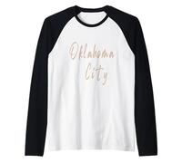 Oklahoma City Oklahoma Diseño Elegante Vintage Camiseta Manga Raglan