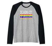 Oklahoma City Pride Gay Lesbianas Queer LGBT Rainbow Flag Camiseta Manga Raglan